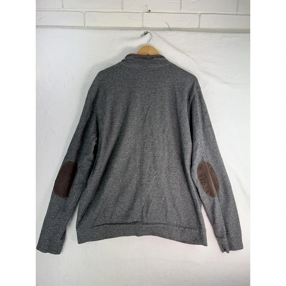 Banana Republic Jacket Mens Extra Large Gray Full Zip Elbow Patch Corduroy Trim‎